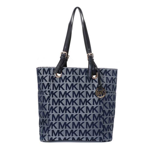 michael kors jet set ew signatur tote grå svart monogram Elg Billig 2y30e